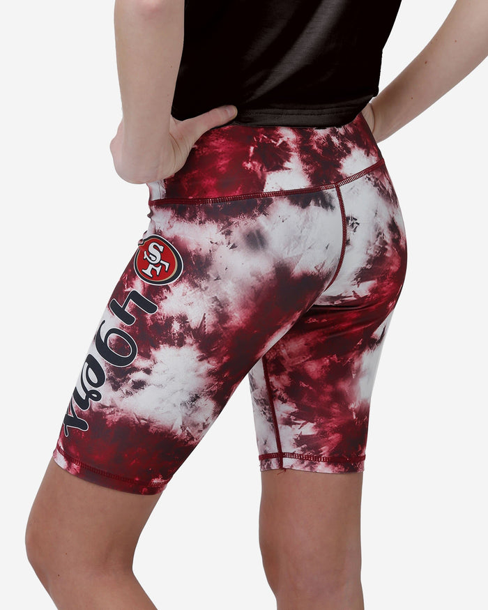 San Francisco 49ers Womens Team Color Tie-Dye Bike Shorts FOCO - FOCO.com