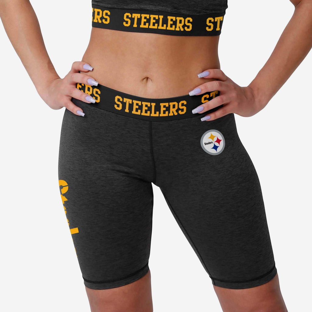 Pittsburgh Steelers Womens Team Color Static Bike Shorts FOCO S - FOCO.com