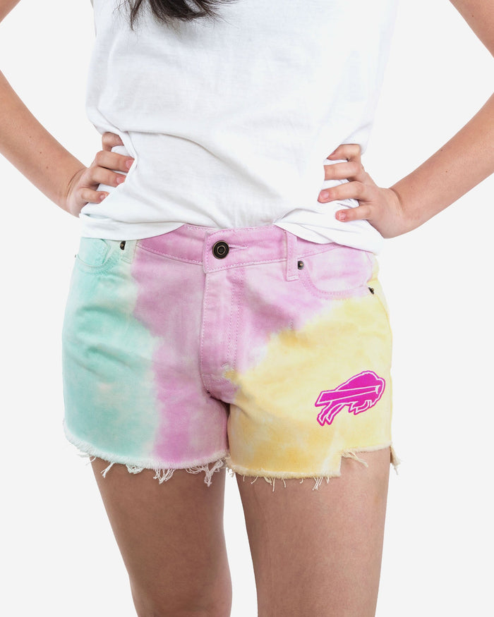 Buffalo Bills Womens Tie-Dye Rush Denim Shorts FOCO 0 - FOCO.com