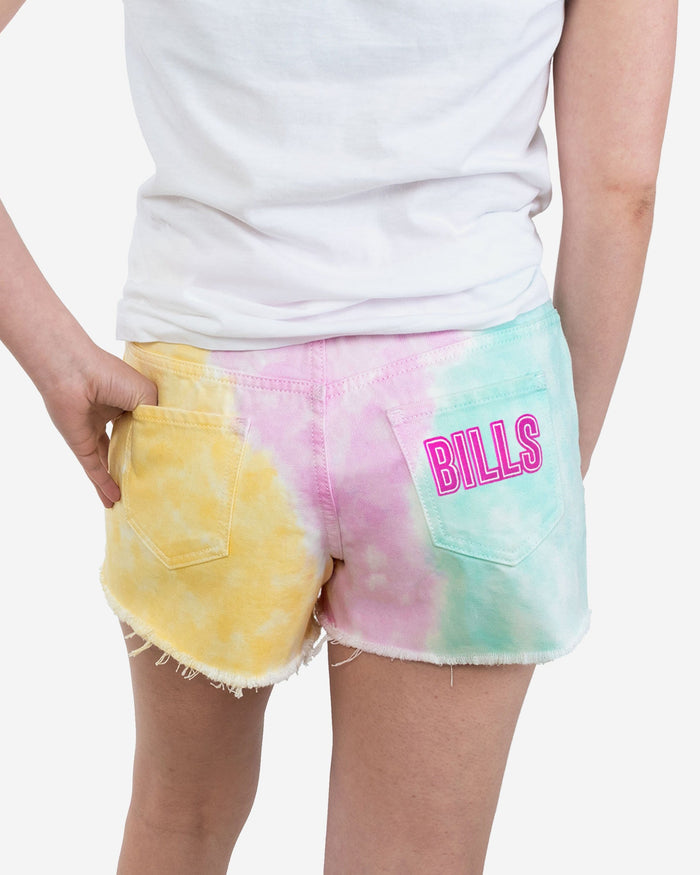 Buffalo Bills Womens Tie-Dye Rush Denim Shorts FOCO - FOCO.com