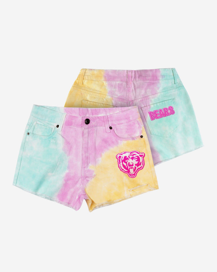 Chicago Bears Womens Tie-Dye Rush Denim Shorts FOCO - FOCO.com