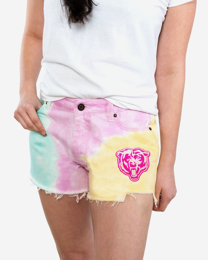 Chicago Bears Womens Tie-Dye Rush Denim Shorts FOCO 0 - FOCO.com