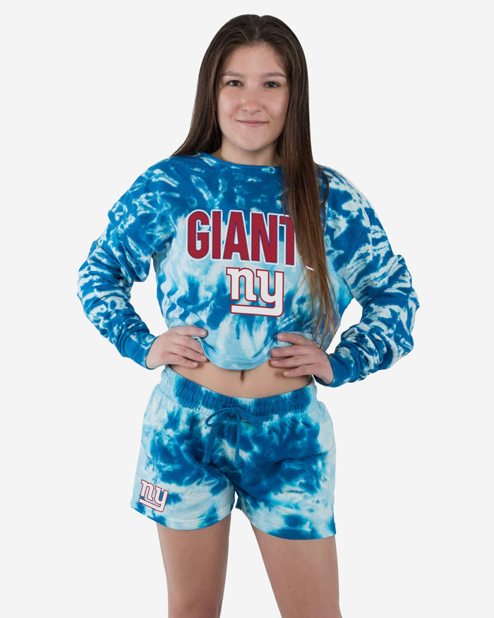 New York Giants Womens Tie-Dye Rush Lounge Shorts FOCO - FOCO.com