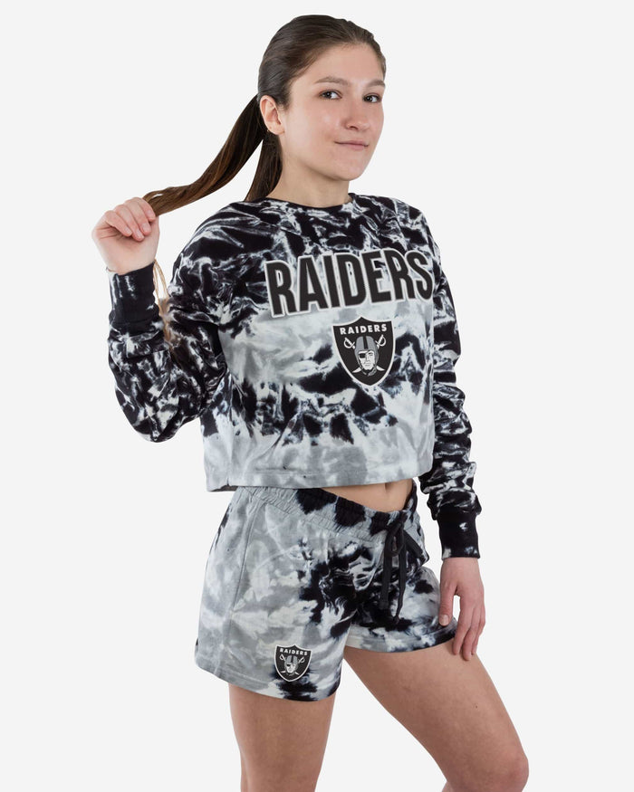 Las Vegas Raiders Womens Tie-Dye Rush Lounge Shorts FOCO - FOCO.com