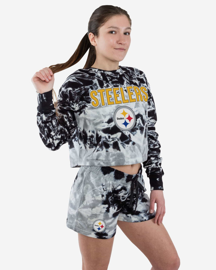 Pittsburgh Steelers Womens Tie-Dye Rush Lounge Shorts FOCO - FOCO.com