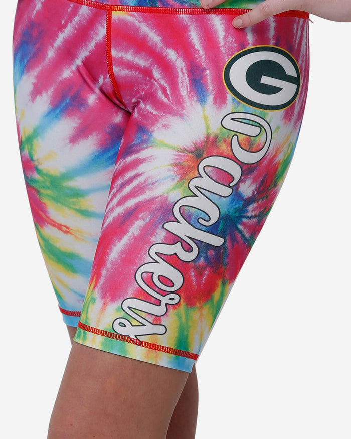 Green Bay Packers Womens Tie-Dye Bike Shorts FOCO - FOCO.com