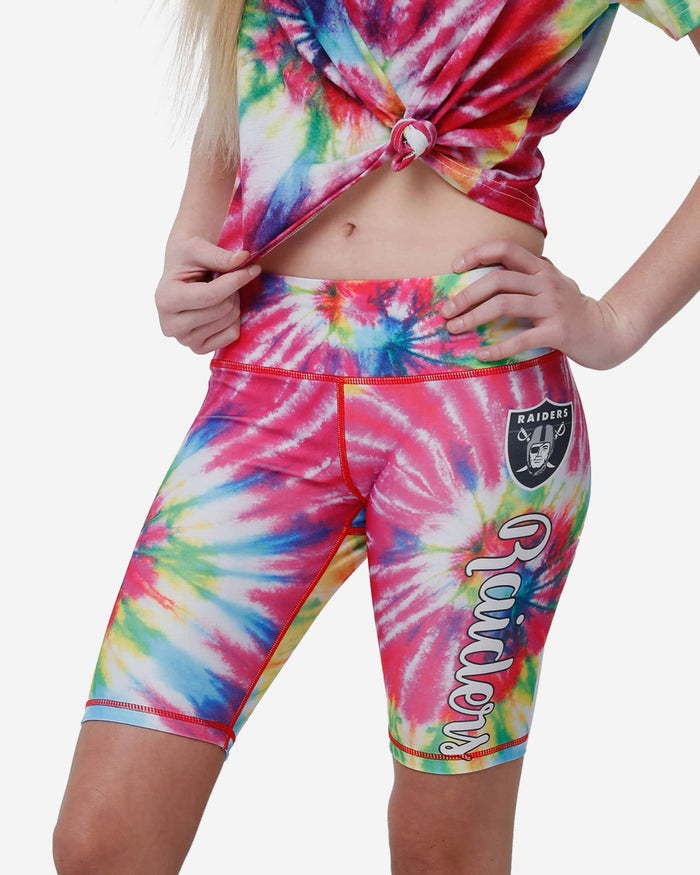 Las Vegas Raiders Womens Tie-Dye Bike Shorts FOCO S - FOCO.com