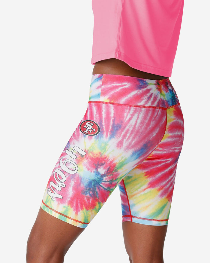 San Francisco 49ers Womens Tie-Dye Bike Shorts FOCO - FOCO.com