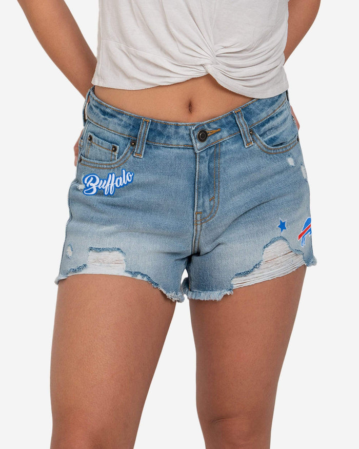 Buffalo Bills Womens Team Logo Denim Shorts FOCO 0 - FOCO.com