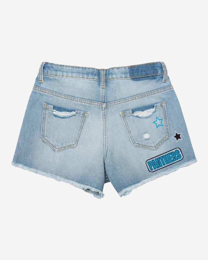 Carolina Panthers Womens Team Logo Denim Shorts FOCO - FOCO.com