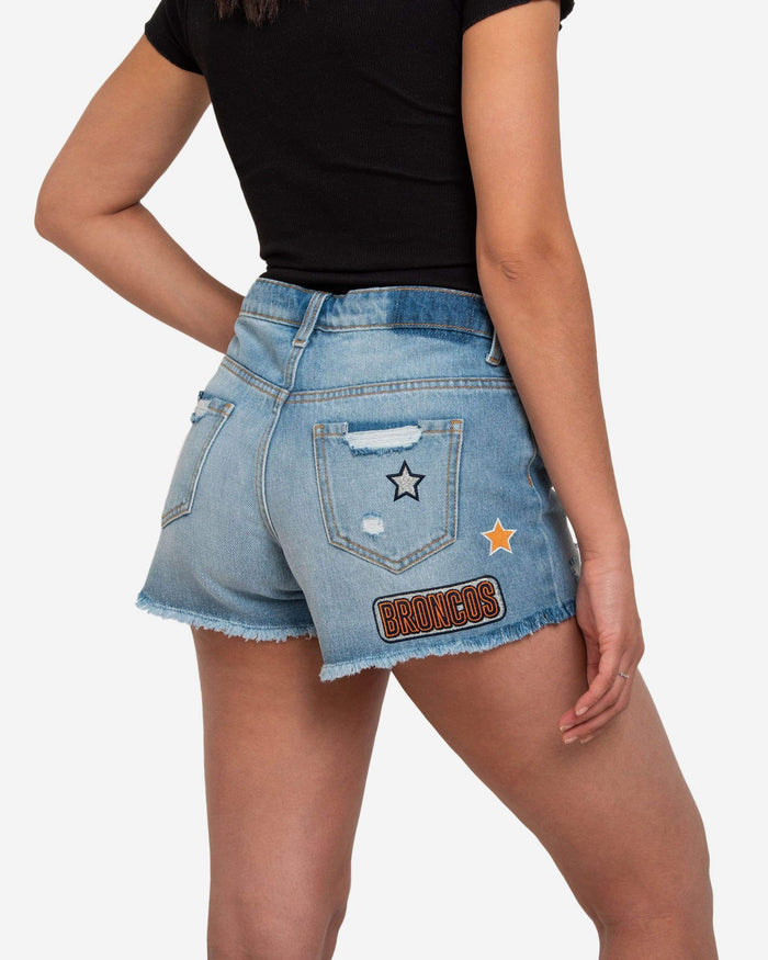 Denver Broncos Womens Team Logo Denim Shorts FOCO - FOCO.com