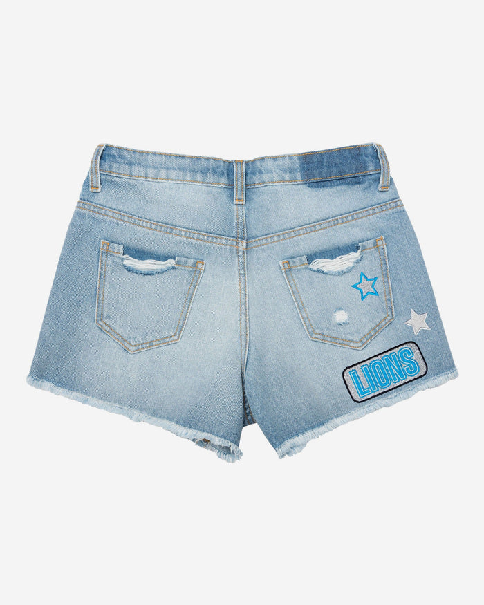 Detroit Lions Womens Team Logo Denim Shorts FOCO - FOCO.com