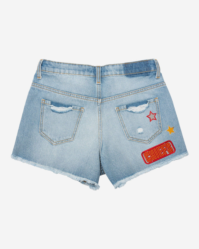 Kansas City Chiefs Womens Team Logo Denim Shorts FOCO - FOCO.com