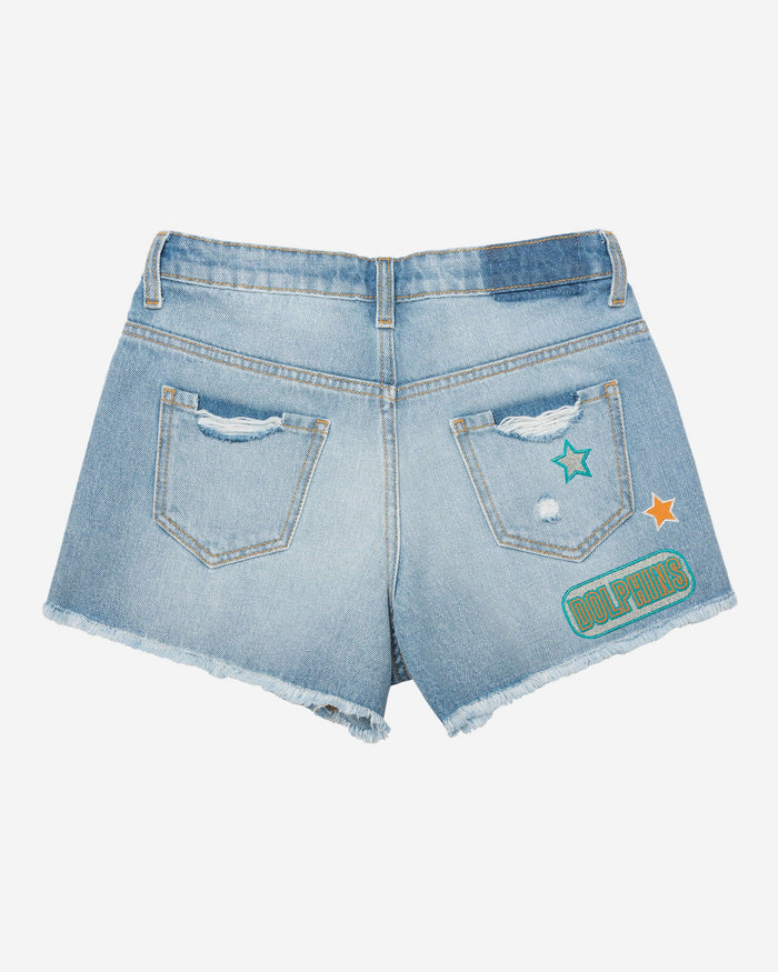 Miami Dolphins Womens Team Logo Denim Shorts FOCO - FOCO.com