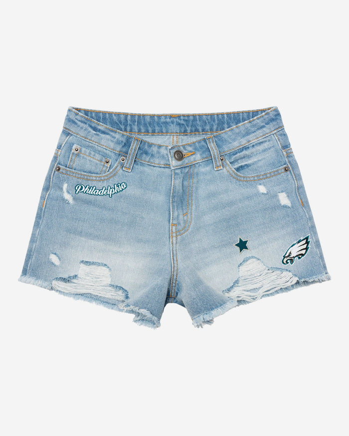 Philadelphia Eagles Womens Team Logo Denim Shorts FOCO - FOCO.com