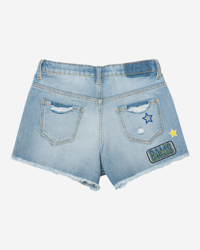 Los Angeles Rams Womens Team Logo Denim Shorts FOCO - FOCO.com