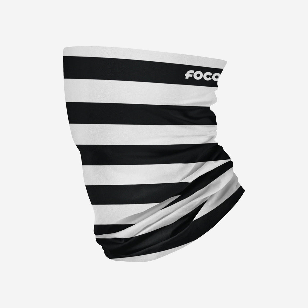 Black & White Stripes Brushed Polyester Gaiter Scarf FOCO - FOCO.com