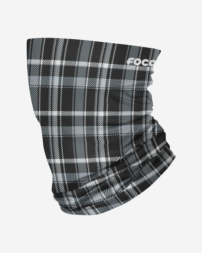 Black Plaid Brushed Polyester Gaiter Scarf FOCO - FOCO.com