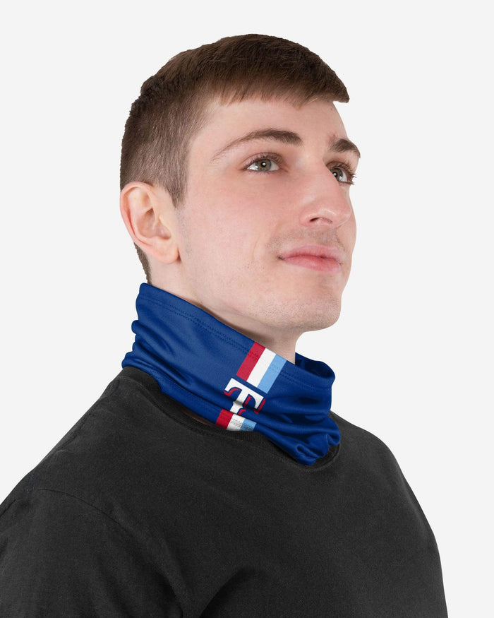 Texas Rangers On-Field Dark Blue UV Gaiter Scarf FOCO - FOCO.com