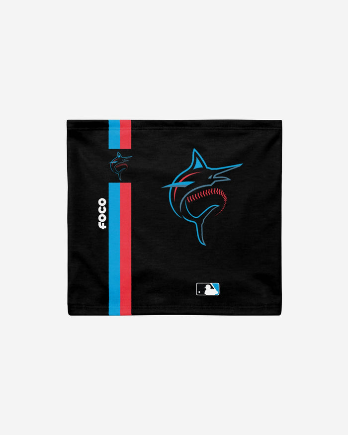 Miami Marlins On-Field Black UV Gaiter Scarf FOCO - FOCO.com