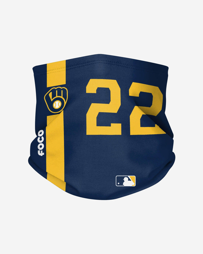 Christian Yelich Milwaukee Brewers On-Field Navy UV Gaiter Scarf FOCO - FOCO.com