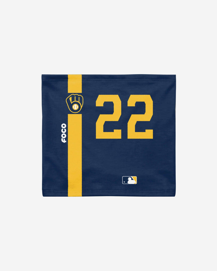 Christian Yelich Milwaukee Brewers On-Field Navy UV Gaiter Scarf FOCO - FOCO.com