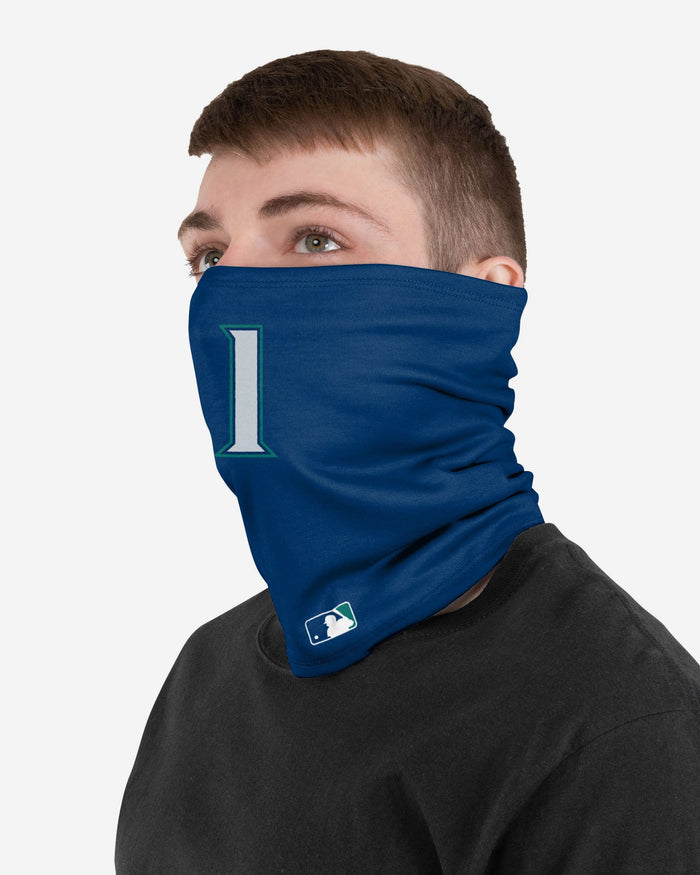 Kyle Lewis Seattle Mariners On-Field Navy & Teal UV Gaiter Scarf FOCO - FOCO.com