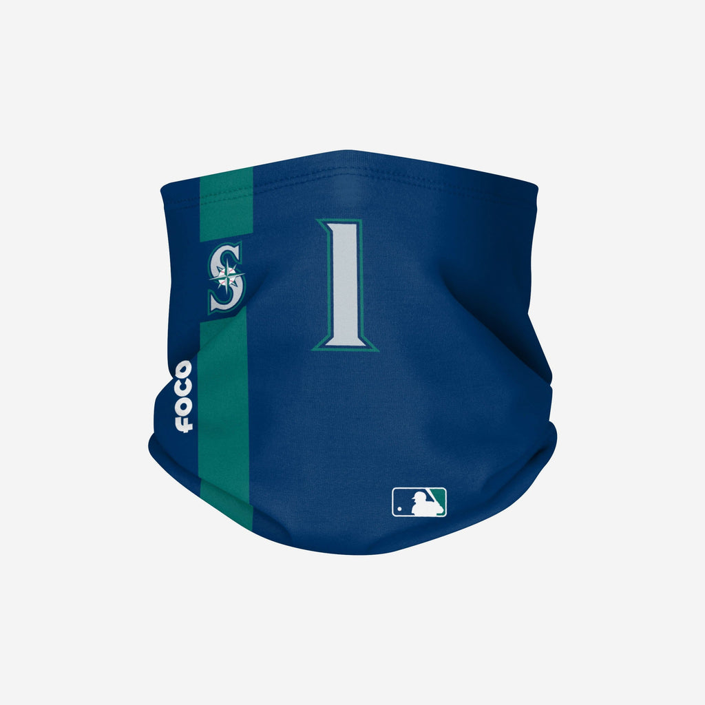 Kyle Lewis Seattle Mariners On-Field Navy & Teal UV Gaiter Scarf FOCO - FOCO.com