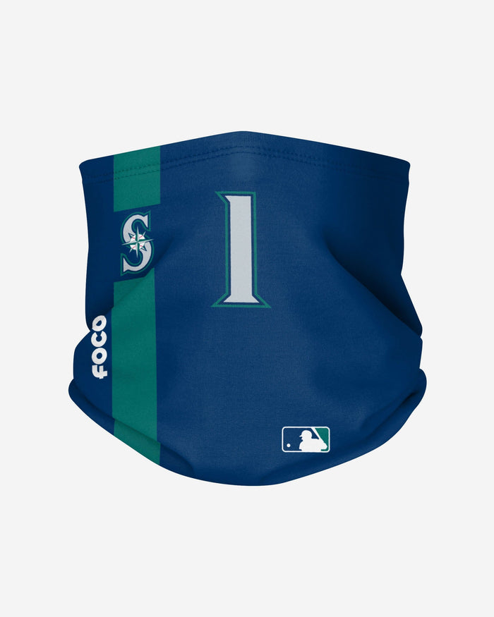 Kyle Lewis Seattle Mariners On-Field Navy & Teal UV Gaiter Scarf FOCO - FOCO.com