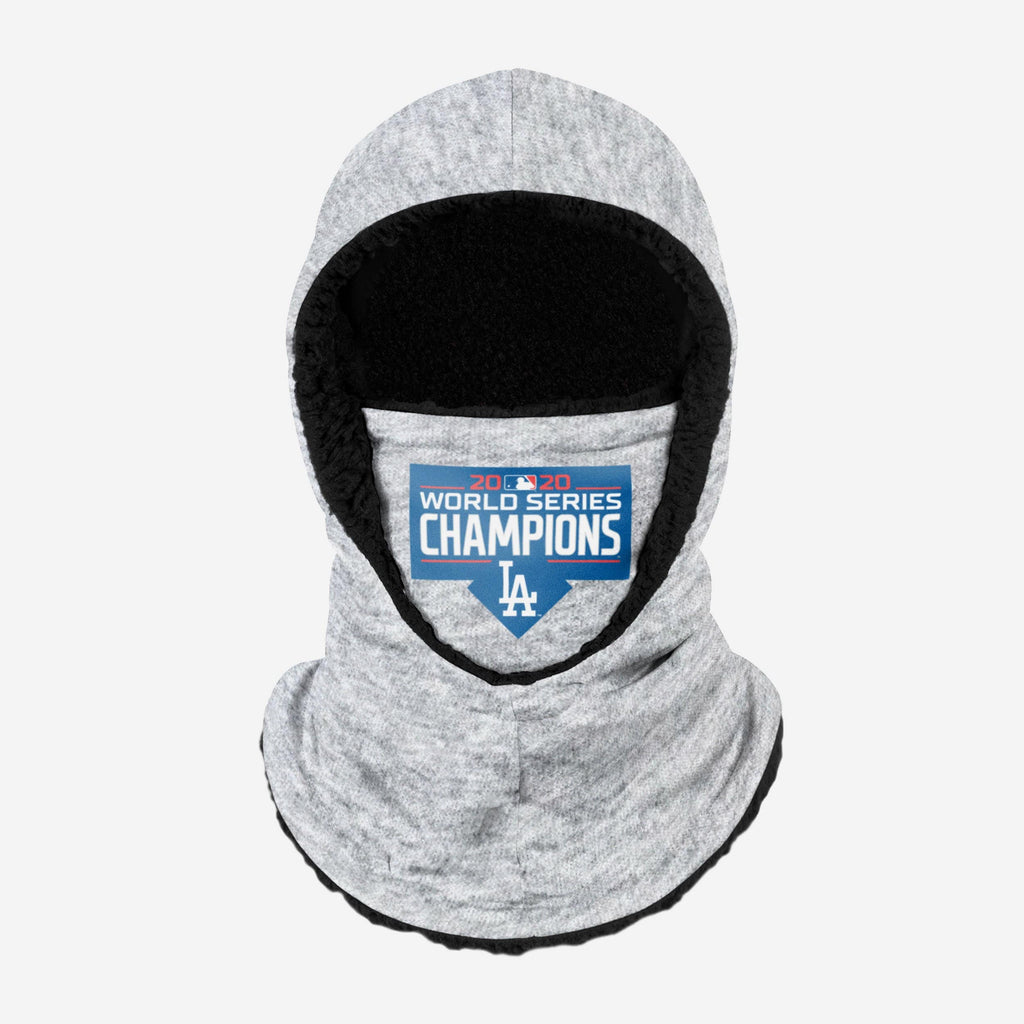 Los Angeles Dodgers 2020 World Series Champions Heather Grey Big Logo Hooded Gaiter FOCO Adult - FOCO.com