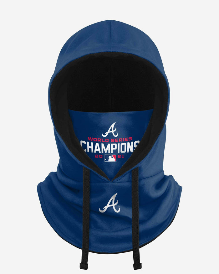 Atlanta Braves 2021 World Series Champions Navy Drawstring Hooded Gaiter Scarf FOCO - FOCO.com