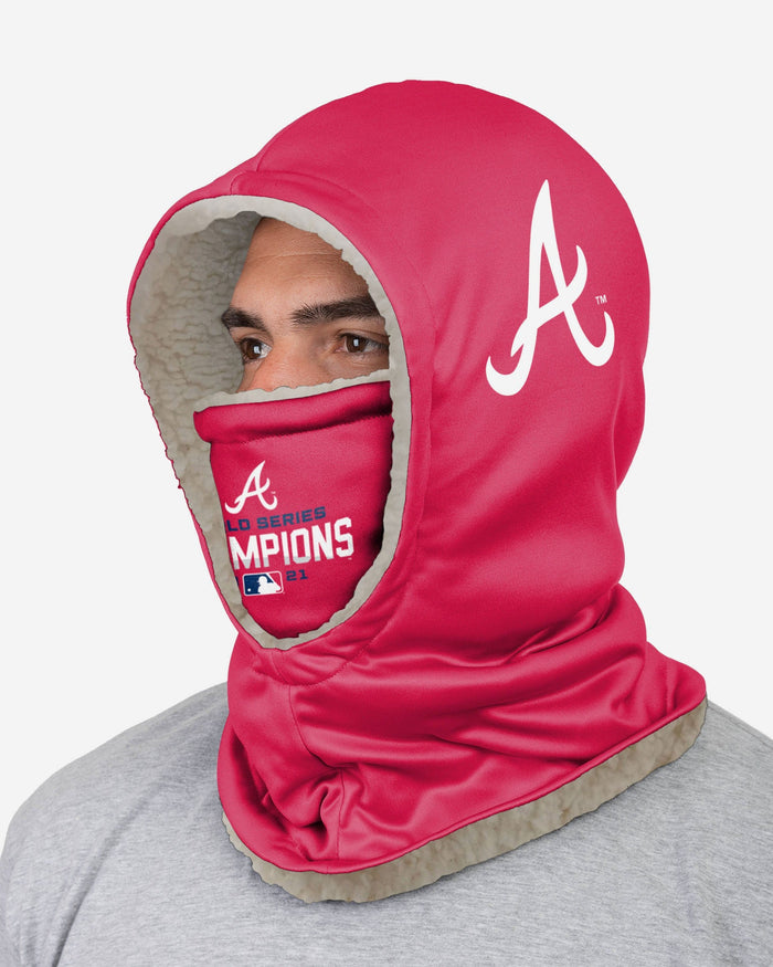 Atlanta Braves 2021 World Series Champions Red Hooded Gaiter Scarf FOCO - FOCO.com