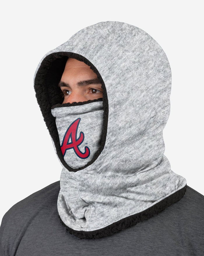 Atlanta Braves Heather Grey Big Logo Hooded Gaiter FOCO - FOCO.com