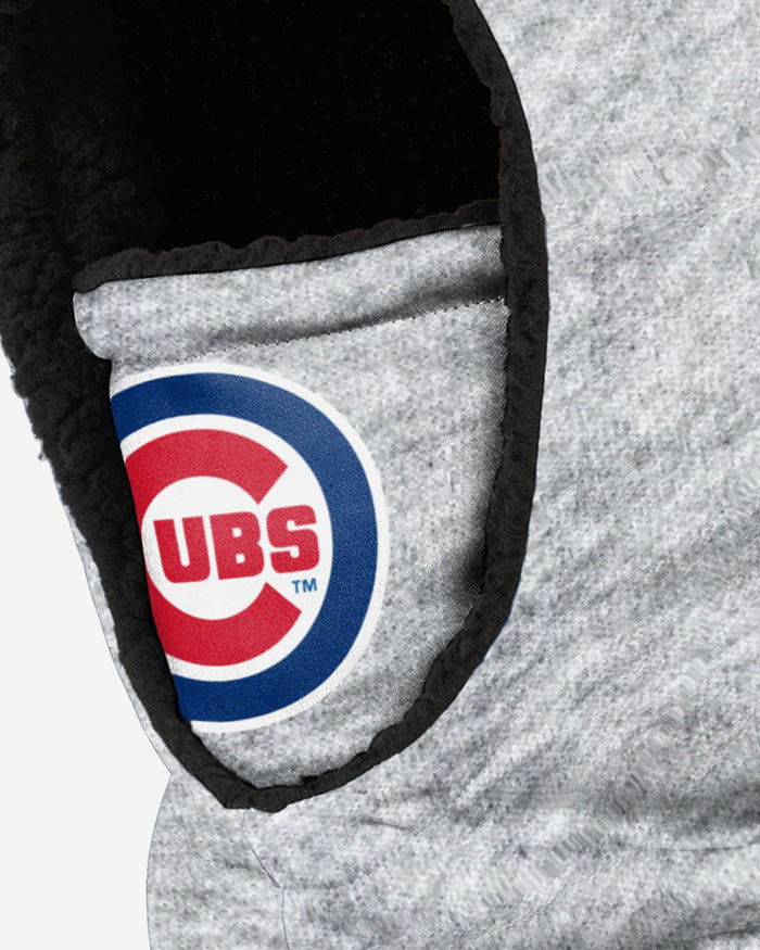 Chicago Cubs Heather Grey Big Logo Hooded Gaiter FOCO - FOCO.com