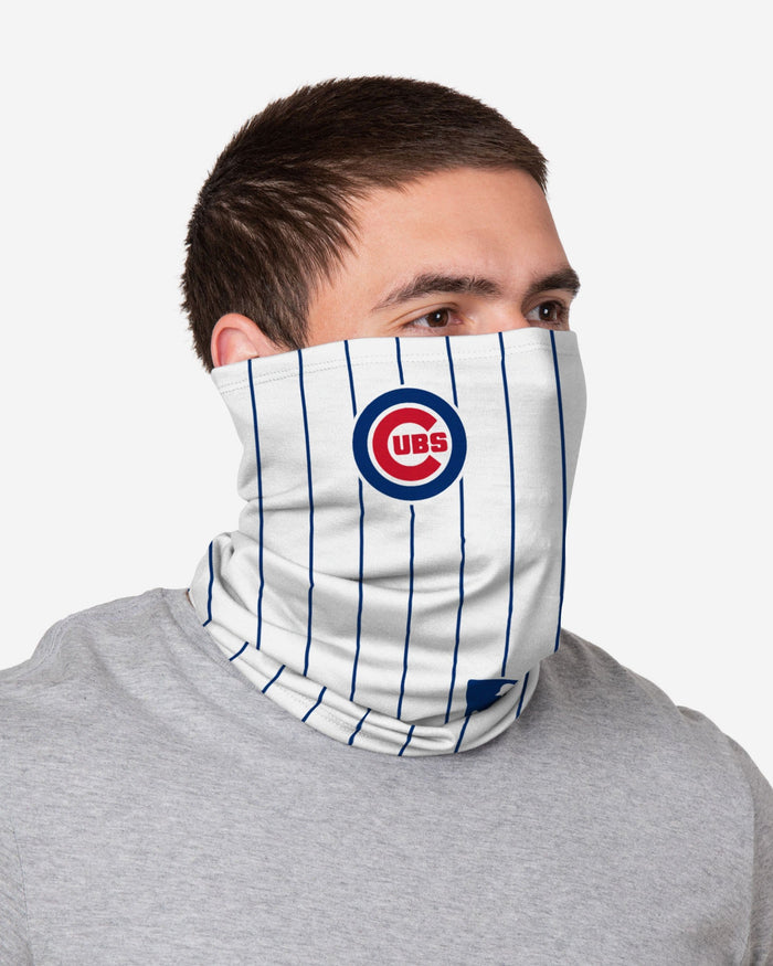 Chicago Cubs On-Field Gameday Pinstripe Stitched Gaiter Scarf FOCO - FOCO.com