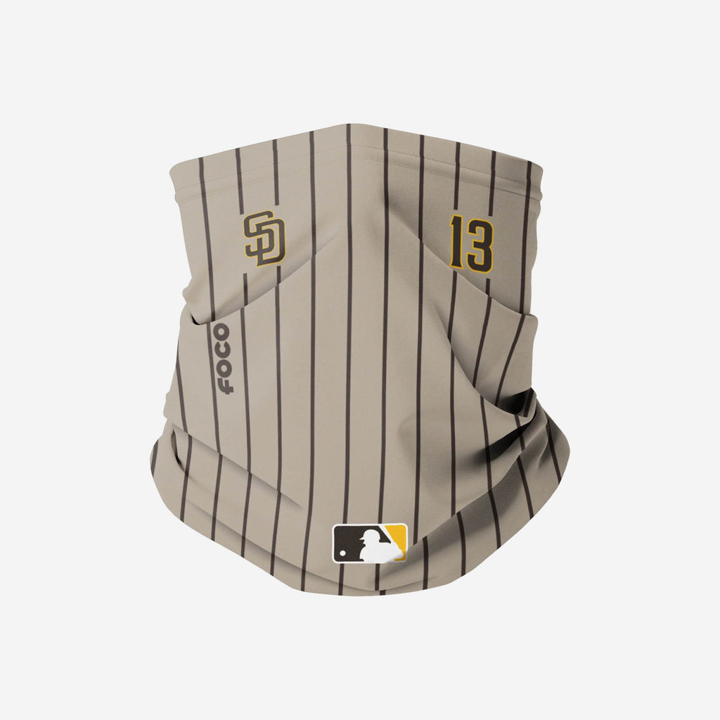 Manny Machado San Diego Padres On-Field Gameday Pinstripe Stitched Gaiter Scarf FOCO - FOCO.com