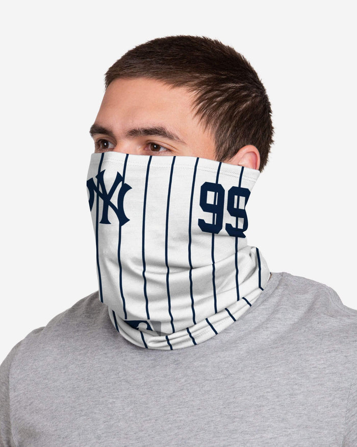 Aaron Judge New York Yankees On-Field Gameday Pinstripe Stitched Gaiter Scarf FOCO - FOCO.com