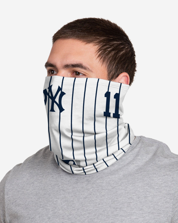 Brett Gardner New York Yankees On-Field Gameday Pinstripe Stitched Gaiter Scarf FOCO - FOCO.com