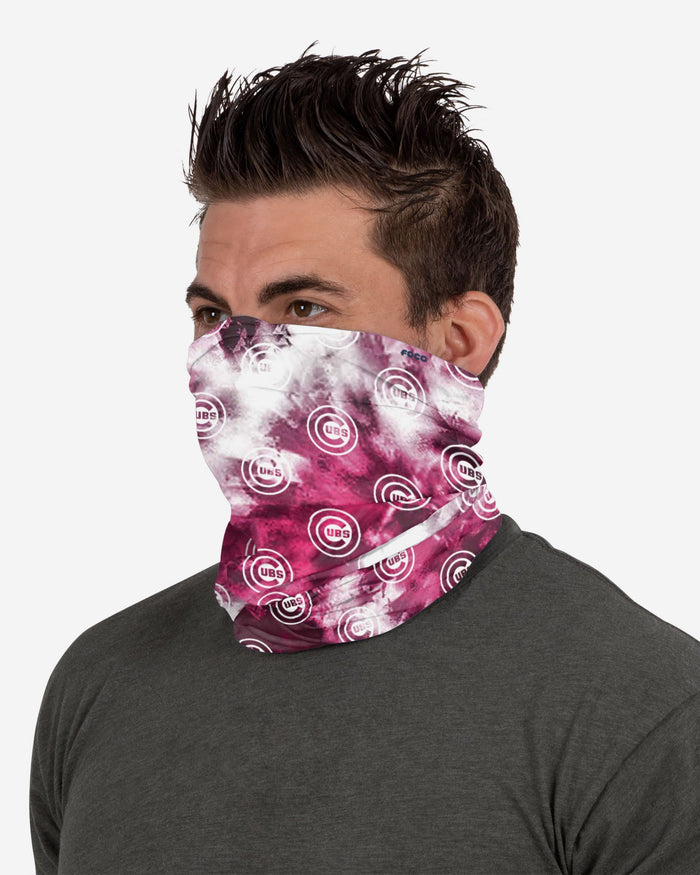 Chicago Cubs Pink Tie-Dye Gaiter Scarf FOCO - FOCO.com