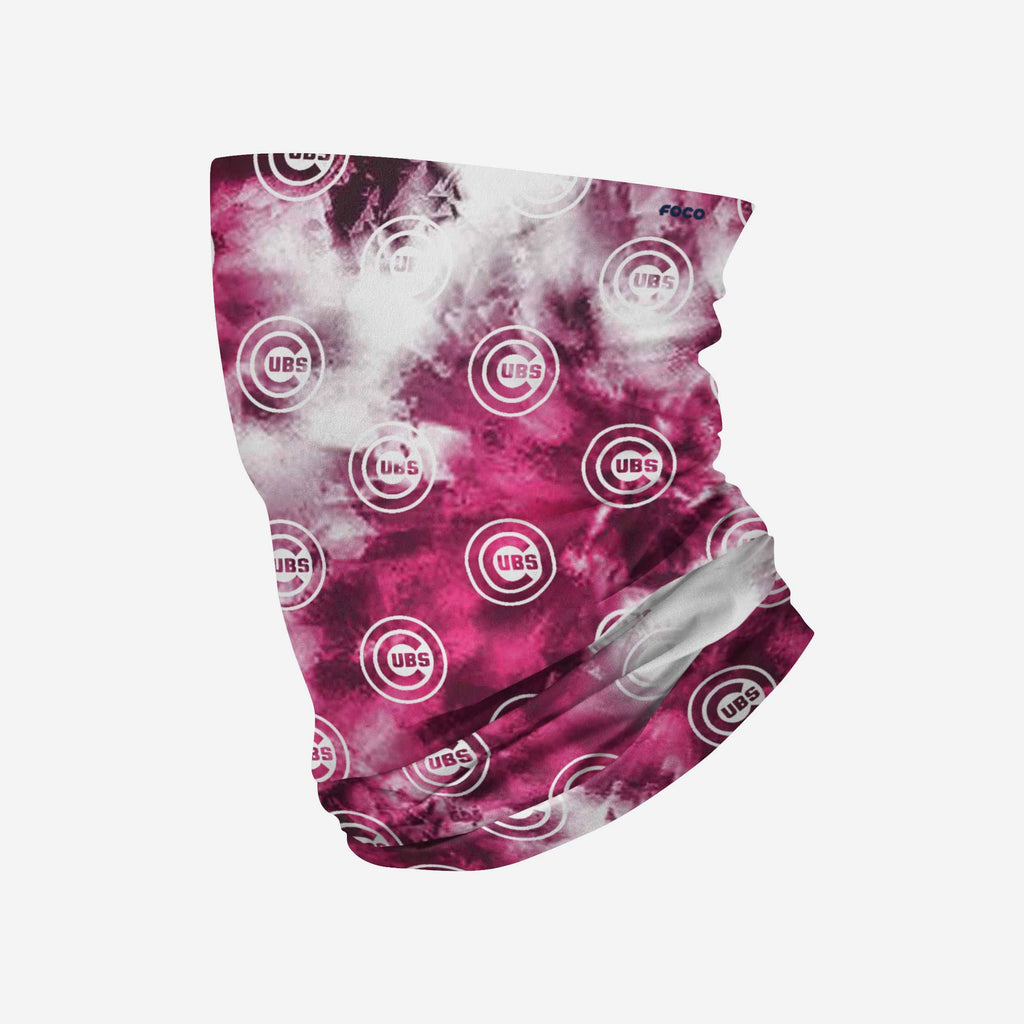 Chicago Cubs Pink Tie-Dye Gaiter Scarf FOCO - FOCO.com