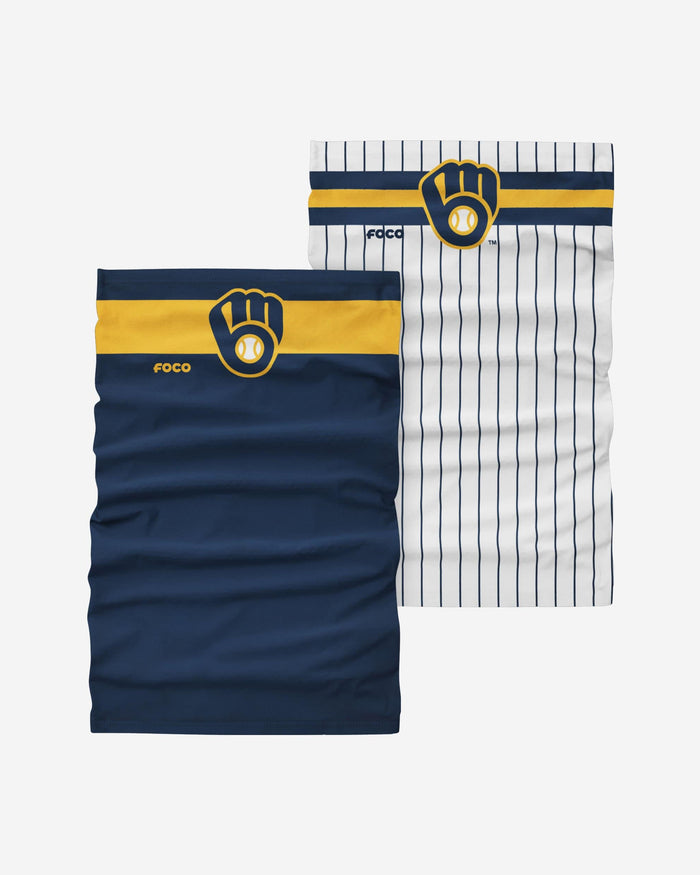 Milwaukee Brewers Stitched 2 Pack Gaiter Scarf FOCO - FOCO.com