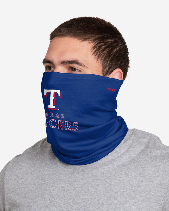 Texas Rangers Team Logo Stitched Gaiter Scarf FOCO - FOCO.com