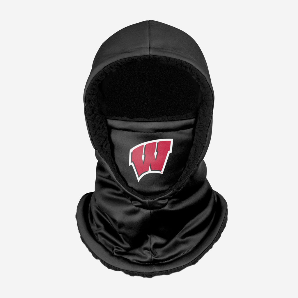 Wisconsin Badgers Black Hooded Gaiter FOCO - FOCO.com