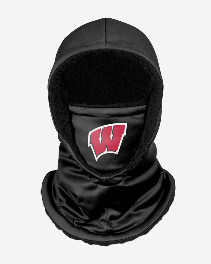 Wisconsin Badgers Black Hooded Gaiter FOCO - FOCO.com