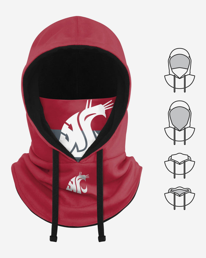 Washington State Cougars Drawstring Hooded Gaiter FOCO - FOCO.com