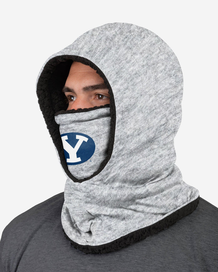 BYU Cougars Heather Grey Big Logo Hooded Gaiter FOCO - FOCO.com