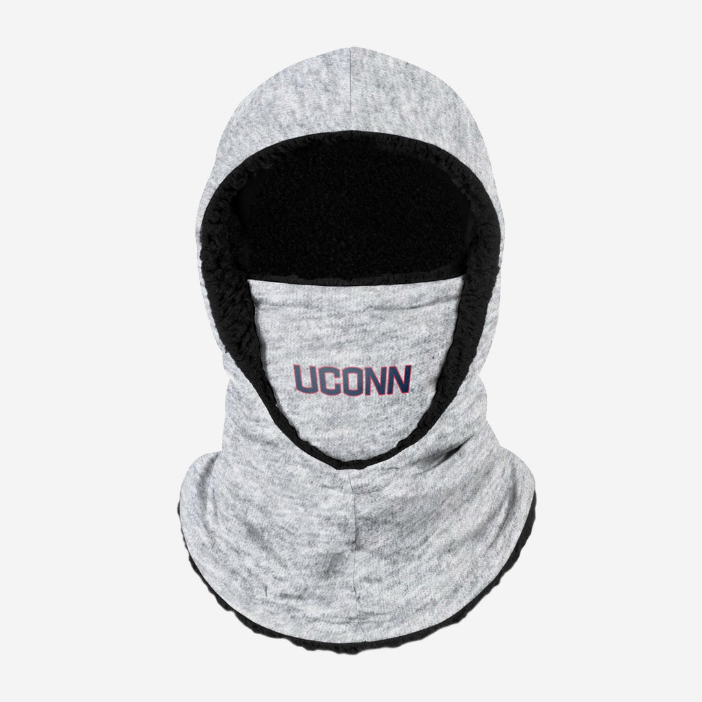 UConn Huskies Heather Grey Big Logo Hooded Gaiter FOCO - FOCO.com