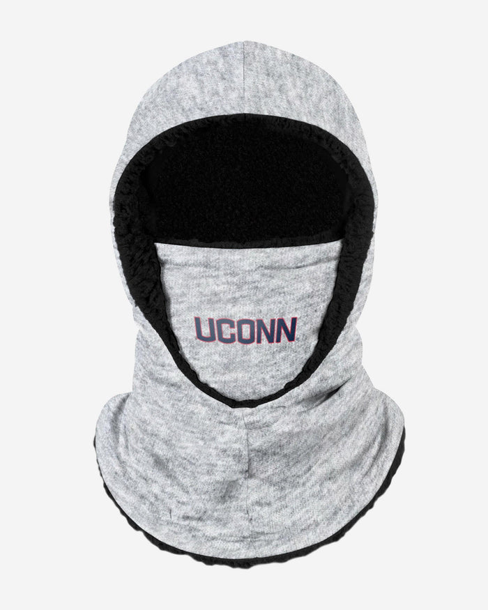 UConn Huskies Heather Grey Big Logo Hooded Gaiter FOCO - FOCO.com