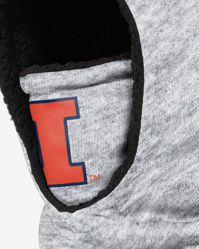 Illinois Fighting Illini Heather Grey Big Logo Hooded Gaiter FOCO - FOCO.com