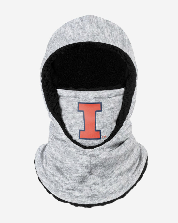 Illinois Fighting Illini Heather Grey Big Logo Hooded Gaiter FOCO - FOCO.com